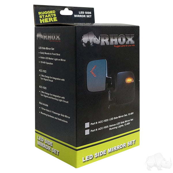 Mirror, Side LED, SET OF 2, 12V-48V, 2 wire