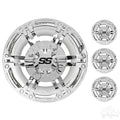 Wheel Cover, SET OF 4, 8" Daytona Chrome